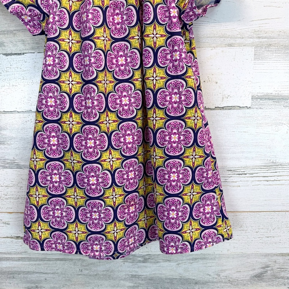 Tiny Modernist Purple Floral Bow Dress 4T Cottagecore Whimsical Boho Boutique - Picture 10 of 12